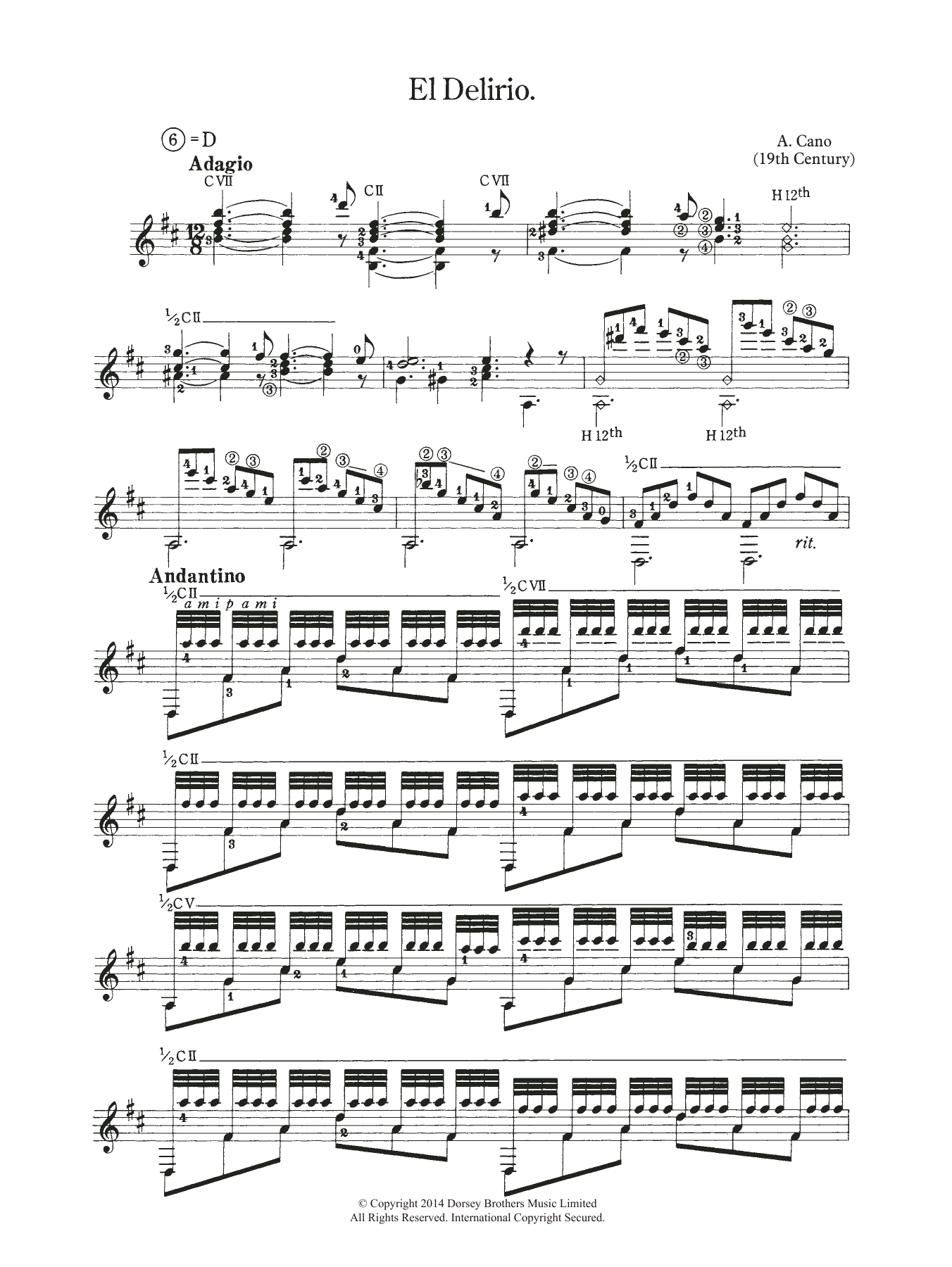 Albert Cano El Delirio Sheet Music Notes & Chords for Guitar - Download or Print PDF