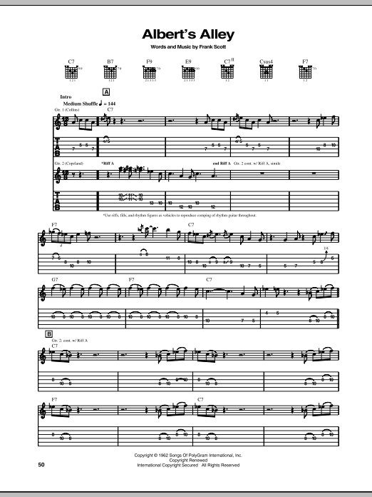 Albert Collins Albert's Alley Sheet Music Notes & Chords for Guitar Tab - Download or Print PDF