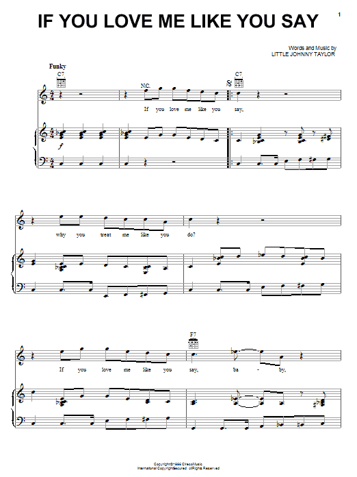 Albert Collins If You Love Me Like You Say Sheet Music Notes & Chords for Melody Line, Lyrics & Chords - Download or Print PDF