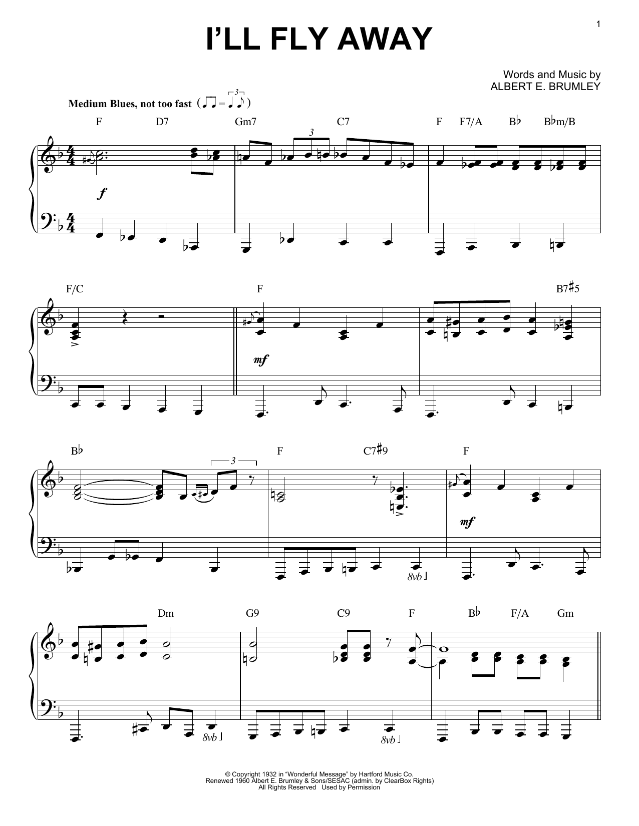 Albert E. Brumley I'll Fly Away [Jazz version] (arr. Brent Edstrom) Sheet Music Notes & Chords for Piano Solo - Download or Print PDF