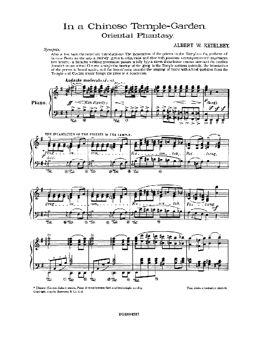 Albert Ketelbey In A Chinese Temple-Garden (Oriental Phantasy) Sheet Music Notes & Chords for Piano - Download or Print PDF
