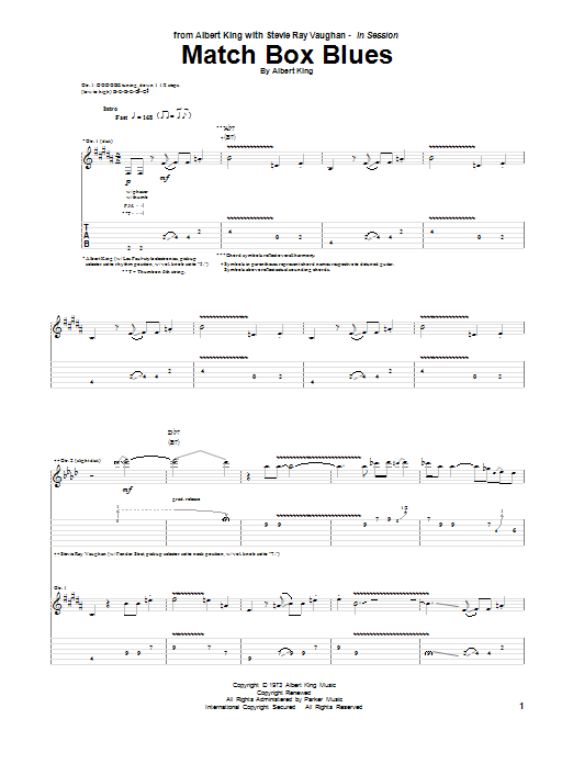 Albert King & Stevie Ray Vaughan Match Box Blues Sheet Music Notes & Chords for Guitar Tab - Download or Print PDF