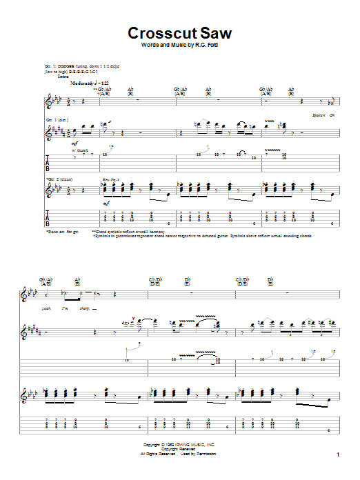 Albert King Crosscut Saw Sheet Music Notes & Chords for Real Book – Melody, Lyrics & Chords - Download or Print PDF