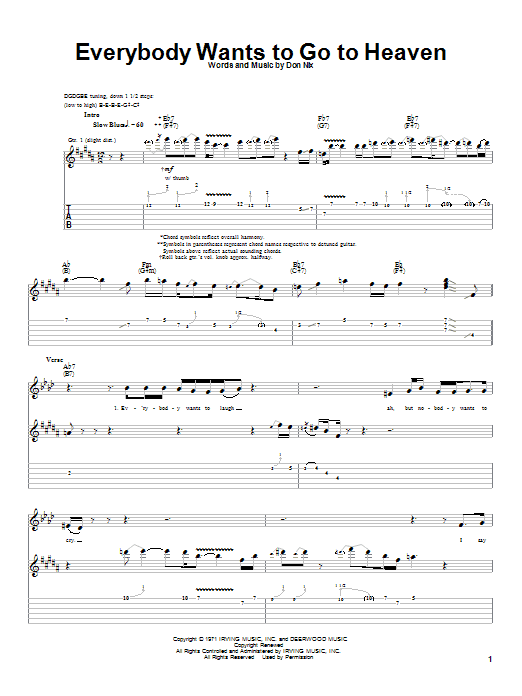 Albert King Everybody Wants To Go To Heaven Sheet Music Notes & Chords for Guitar Tab - Download or Print PDF