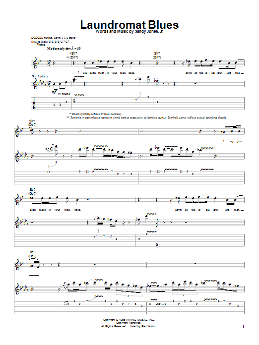 Albert King Laundromat Blues Sheet Music Notes & Chords for Guitar Tab - Download or Print PDF