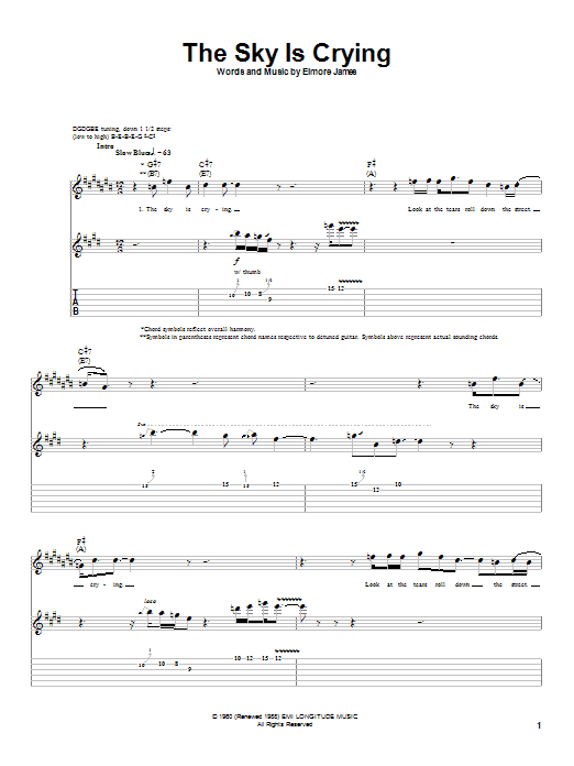 Albert King The Sky Is Crying Sheet Music Notes & Chords for Guitar Tab - Download or Print PDF Albert King The Sky Is Crying Sheet Music Notes & Chords for Guitar Tab - Download or Print PDF