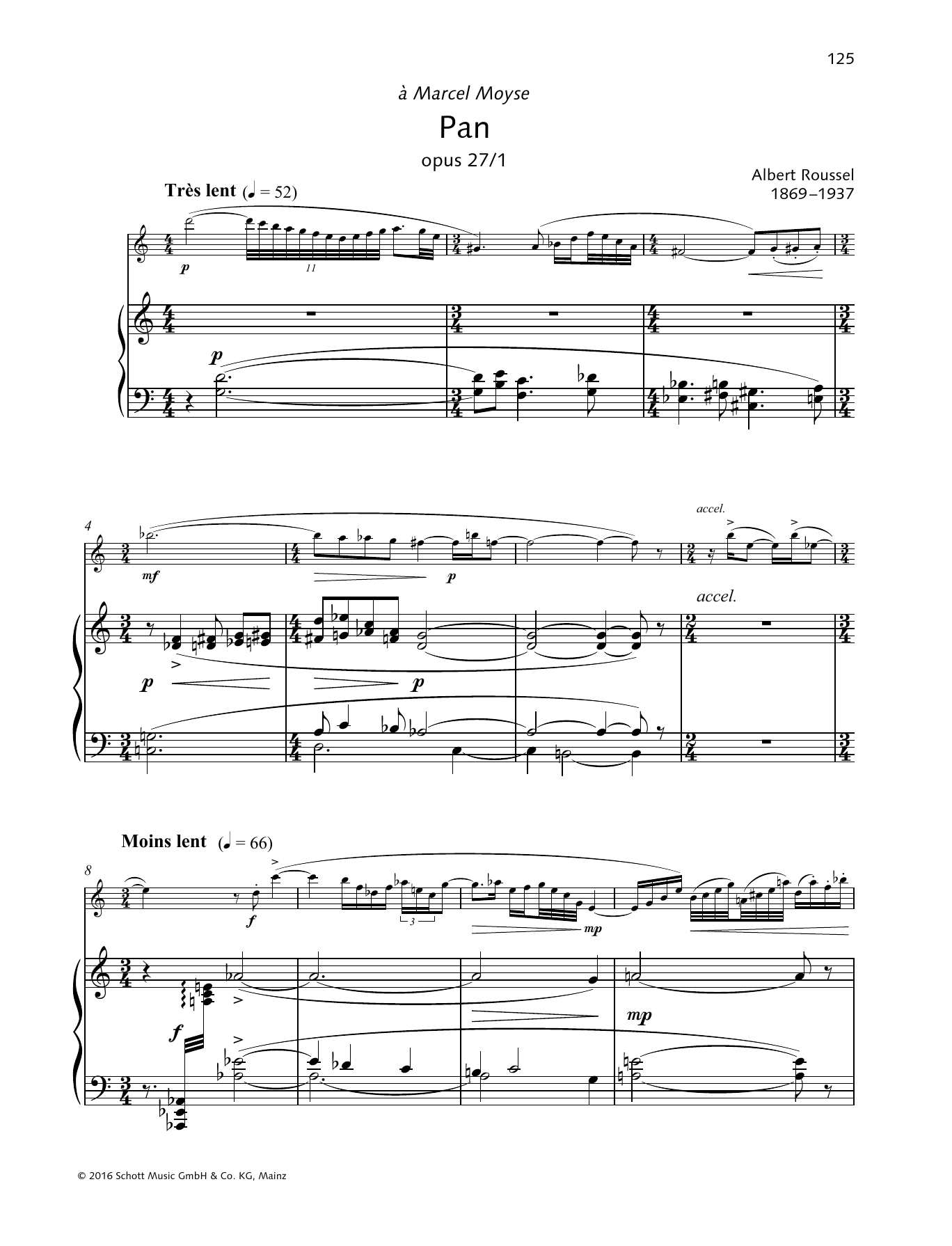 Albert Roussel Pan (Joueurs de flûte) Sheet Music Notes & Chords for Woodwind Solo - Download or Print PDF