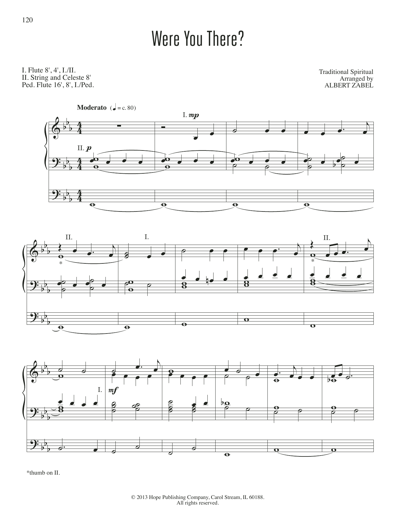 Albert Zabel Were You There? Sheet Music Notes & Chords for Organ - Download or Print PDF