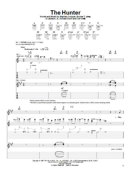 Preview Albert King The Hunter Pop sheet music, notes and chords for Guitar Tab, SKU: 21752 The Hunter sheet music
