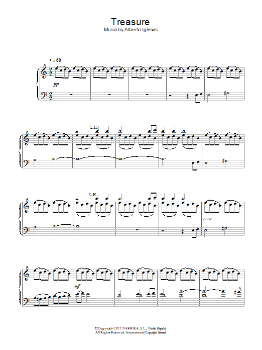 Alberto Iglesias Treasure Sheet Music Notes & Chords for Piano - Download or Print PDF
