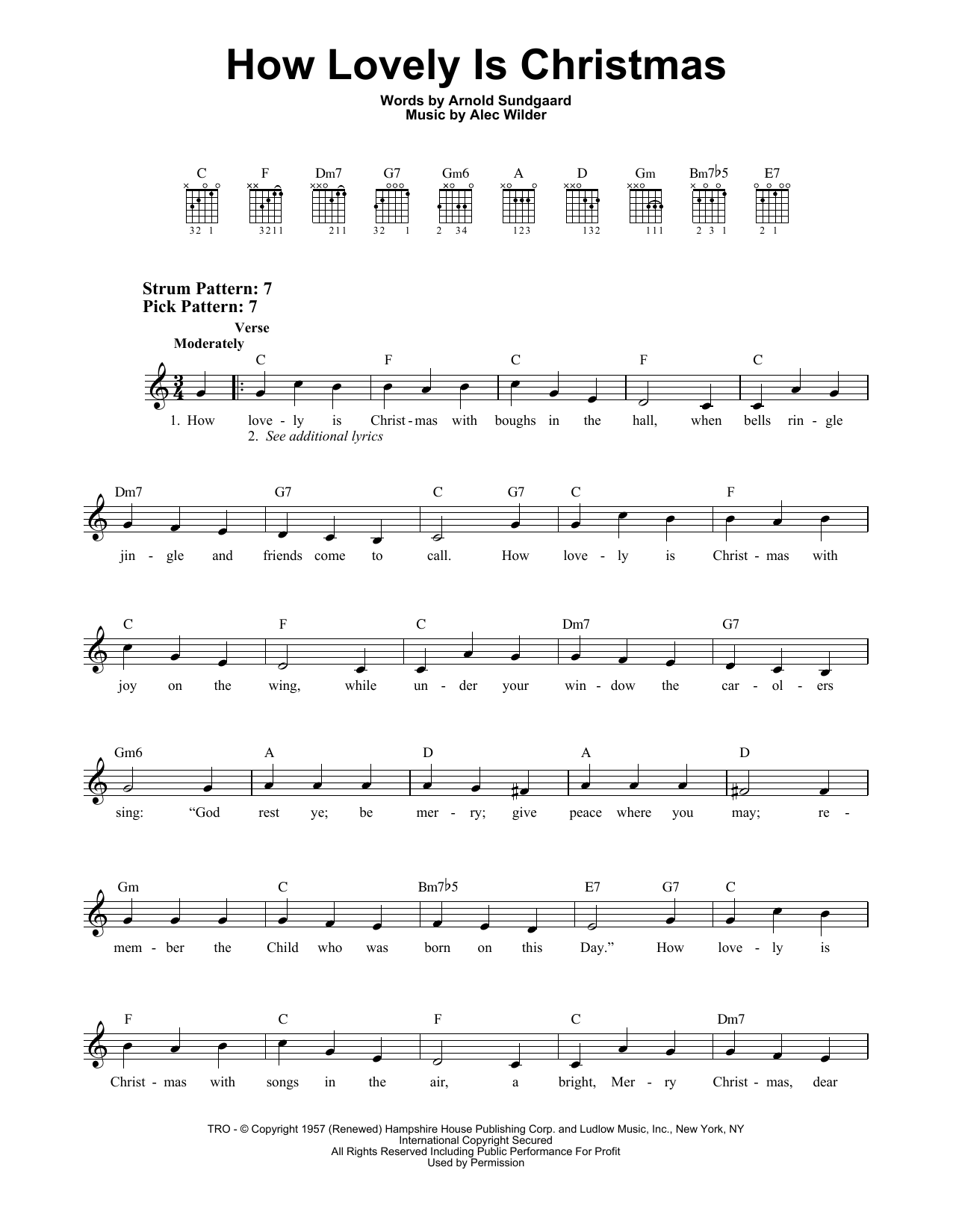 Alec Wilder How Lovely Is Christmas Sheet Music Notes & Chords for Easy Guitar - Download or Print PDF