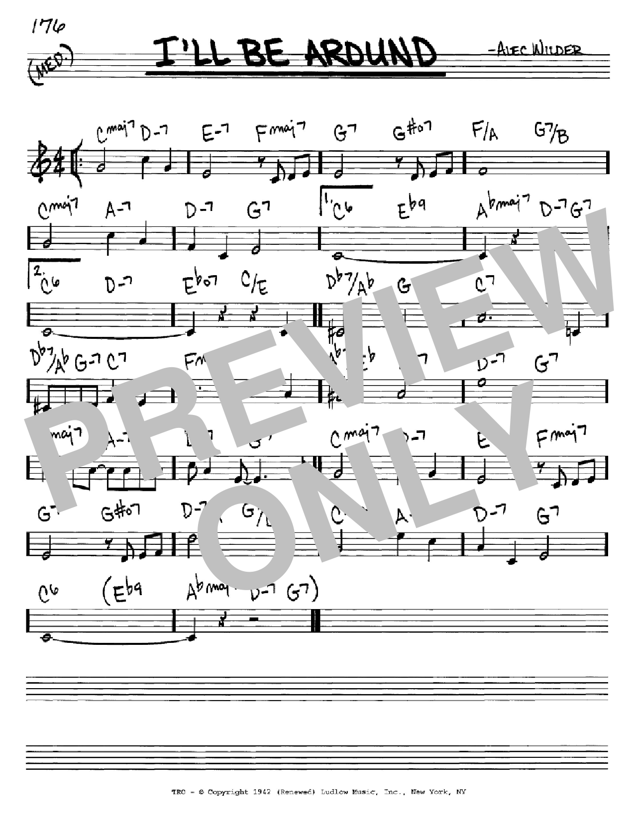 Alec Wilder I'll Be Around Sheet Music Notes & Chords for Real Book – Melody, Lyrics & Chords - Download or Print PDF