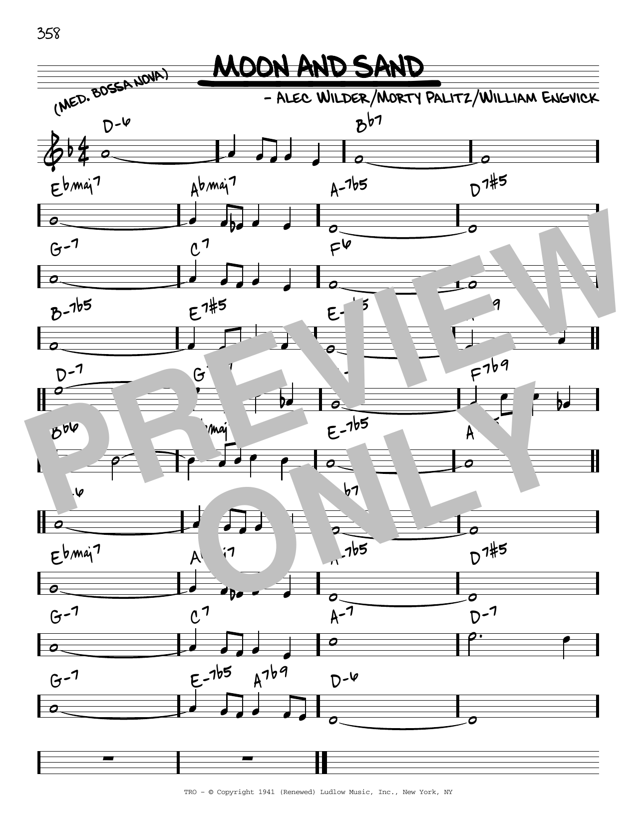 Alec Wilder Moon And Sand Sheet Music Notes & Chords for Real Book – Melody & Chords - Download or Print PDF