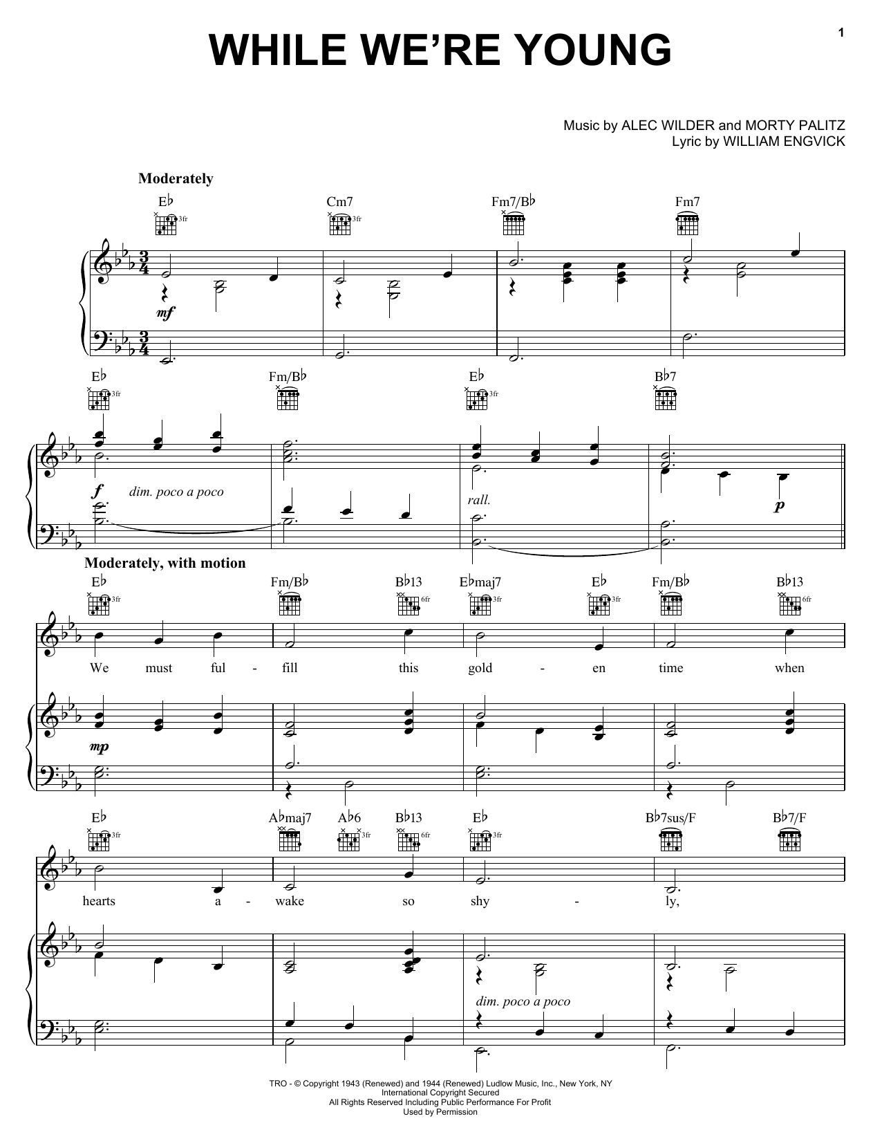 Alec Wilder While We're Young Sheet Music Notes & Chords for Real Book – Melody & Chords - Download or Print PDF