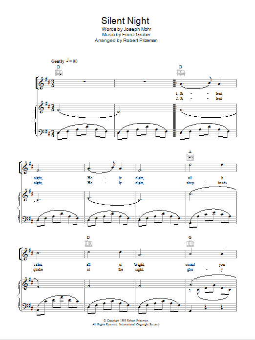 Aled Jones Silent Night Sheet Music Notes & Chords for Piano, Vocal & Guitar - Download or Print PDF