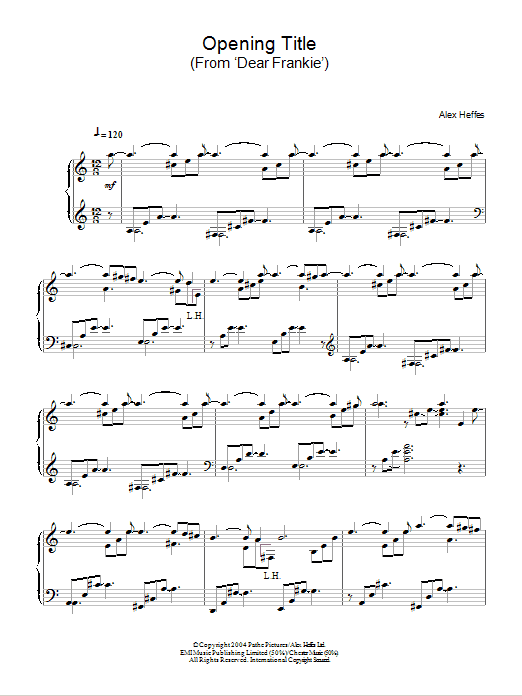 Alex Heffes Opening Title (from Dear Frankie) Sheet Music Notes & Chords for Piano - Download or Print PDF
