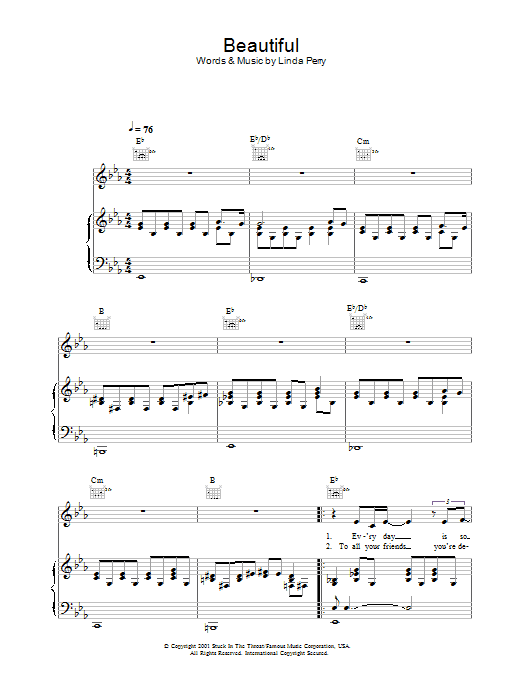 Alex Parks Beautiful Sheet Music Notes & Chords for Piano, Vocal & Guitar - Download or Print PDF