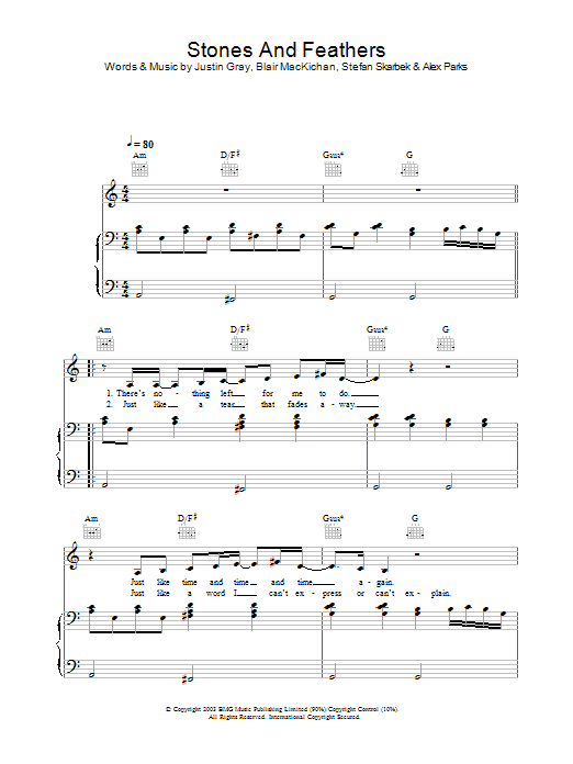 Alex Parks Stones And Feathers Sheet Music Notes & Chords for Piano, Vocal & Guitar - Download or Print PDF
