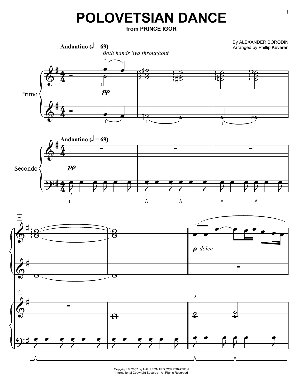 Phillip Keveren Polovetsian Dances Sheet Music Notes & Chords for Piano (Big Notes) - Download or Print PDF