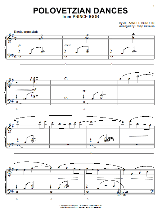 Alexander Borodin Polovetsian Dances [Jazz version] (arr. Phillip Keveren) Sheet Music Notes & Chords for Piano - Download or Print PDF