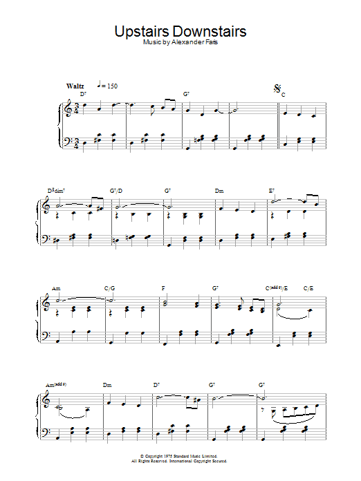 Alexander Faris Upstairs Downstairs Sheet Music Notes & Chords for Piano - Download or Print PDF