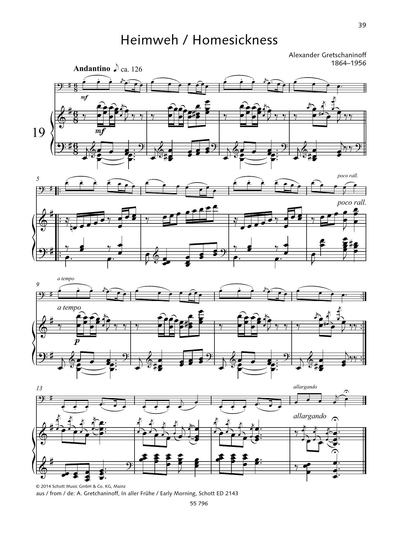 Alexander Gretchaninoff Homesickness Sheet Music Notes & Chords for String Solo - Download or Print PDF