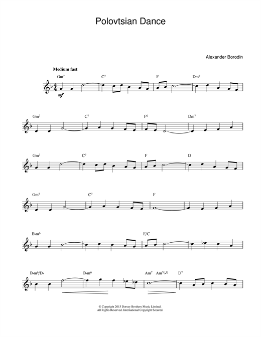 Polovtsian Dance Theme sheet music