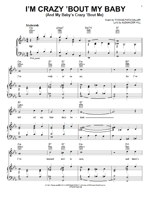 Alexander Hill I M Crazy Bout My Baby And My Baby S Crazy Bout Me Sheet Music Download Pdf Score 89851