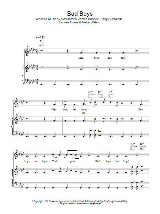 Alexandra Burke Bad Boys Sheet Music Notes & Chords for Alto Saxophone - Download or Print PDF