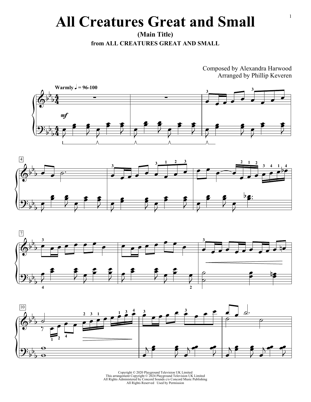 Alexandra Harwood All Creatures Great And Small (Main Title) (arr. Phillip Keveren) Sheet Music Notes & Chords for Piano Solo - Download or Print PDF