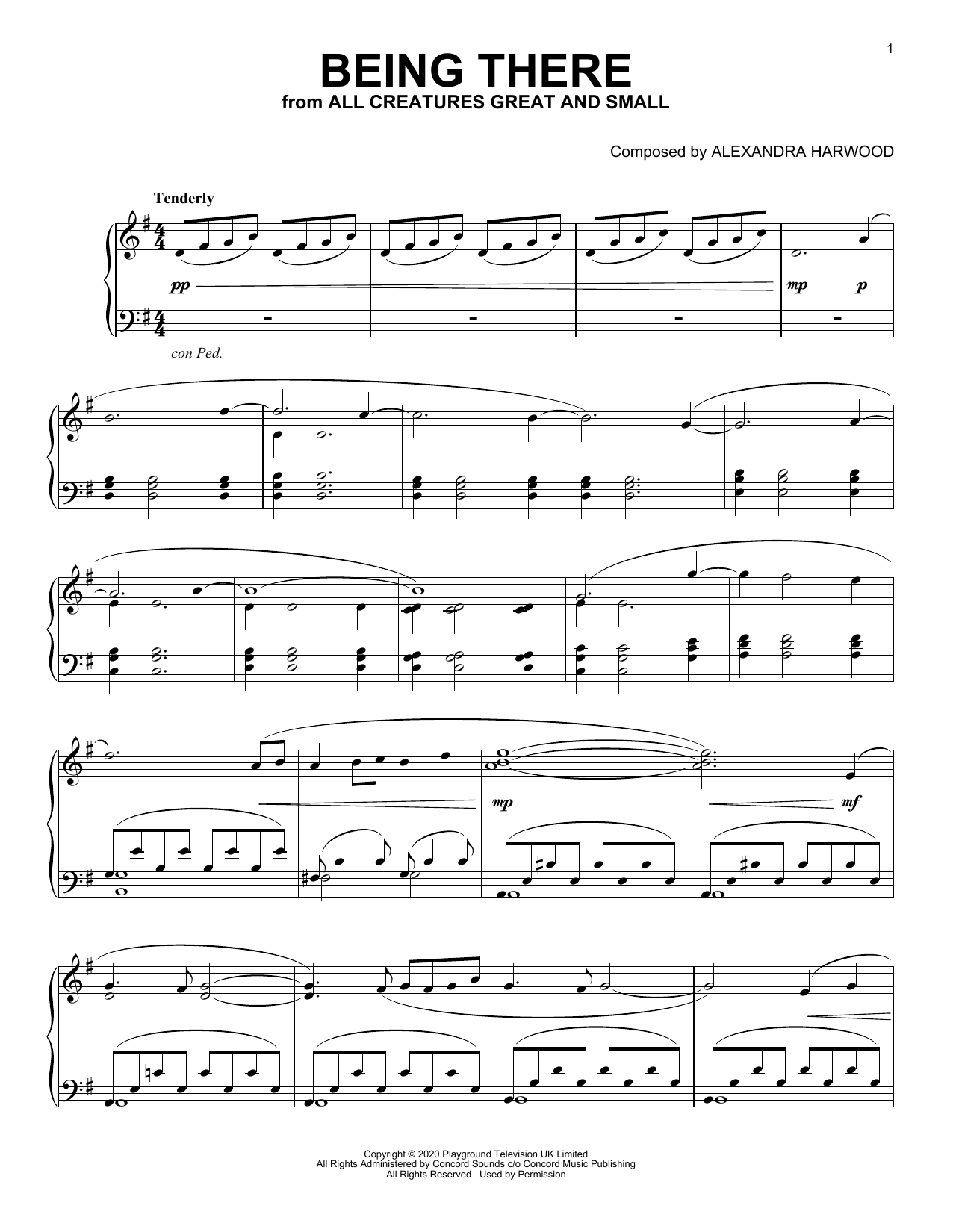 Alexandra Harwood Being There (from All Creatures Great And Small) Sheet Music Notes & Chords for Piano Solo - Download or Print PDF