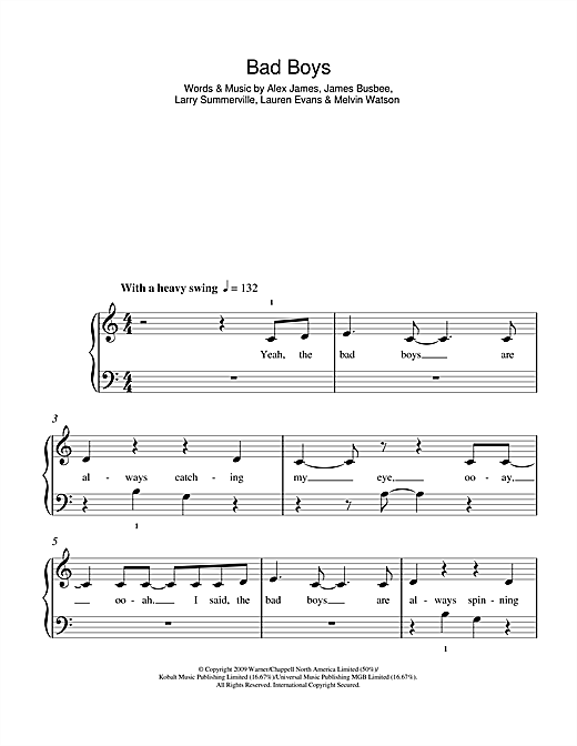 Preview Alexandra Burke Bad Boys Pop sheet music, notes and chords for Keyboard, SKU: 49686 Bad Boys sheet music