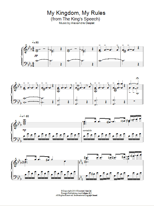Alexandre Desplat My Kingdom, My Rules Sheet Music Notes & Chords for Piano - Download or Print PDF