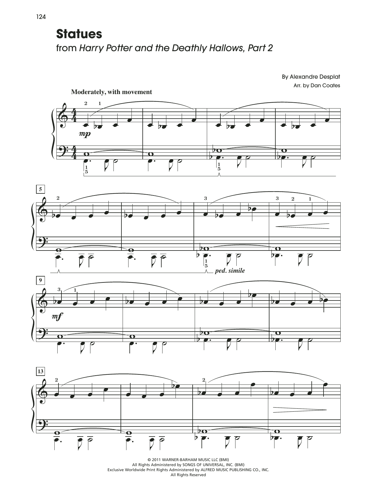 Alexandre Desplat Statues (from Harry Potter) Sheet Music Notes & Chords for Easy Piano - Download or Print PDF