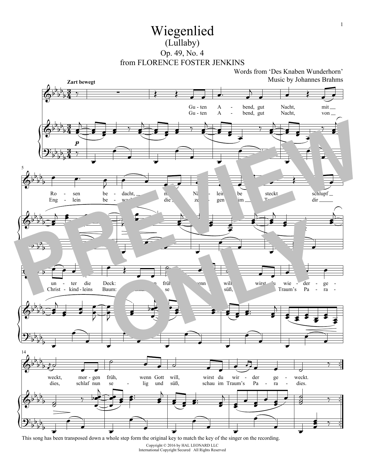 Alexandre Desplat Wiegenlied (Lullaby) Sheet Music Notes & Chords for Piano & Vocal - Download or Print PDF