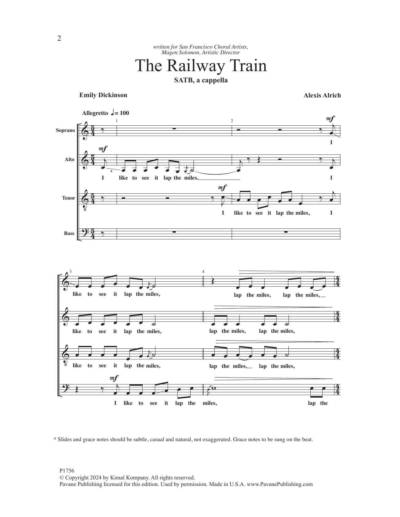 Alexis Alrich The Railway Train (arr. Loren Wiebe) Sheet Music Notes & Chords for SATB Choir - Download or Print PDF