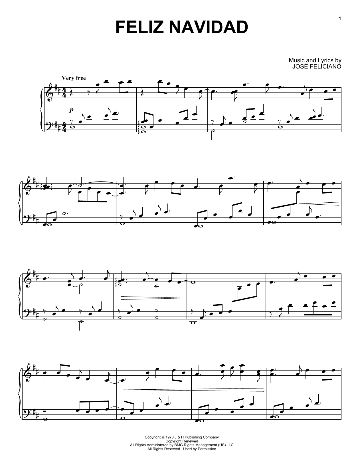 Alexis Ffrench Feliz Navidad Sheet Music Notes & Chords for Piano Solo - Download or Print PDF