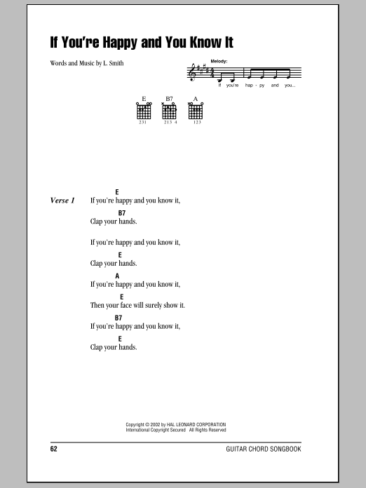 Alfred B. Smith If You're Happy And You Know It Sheet Music Notes & Chords for Piano & Vocal - Download or Print PDF