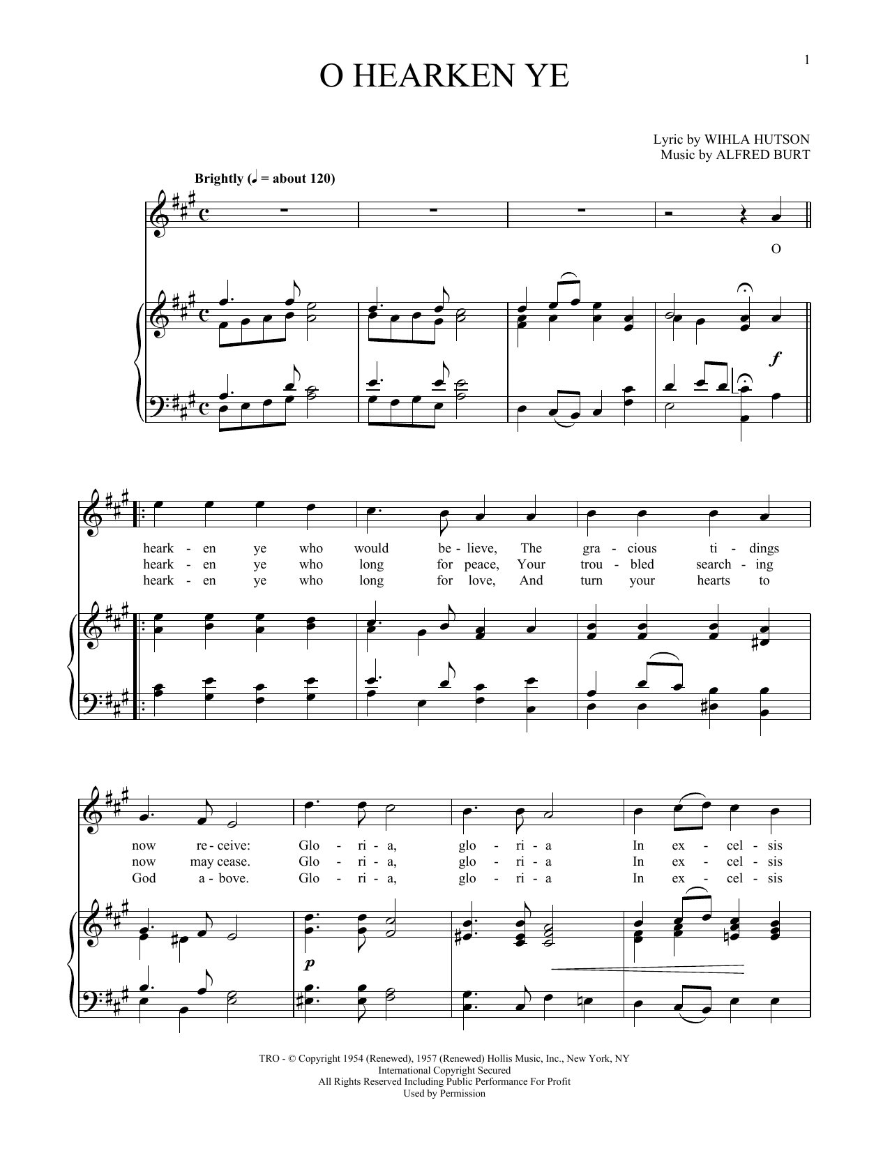 Alfred Burt O Hearken Ye Sheet Music Notes & Chords for Piano & Vocal - Download or Print PDF