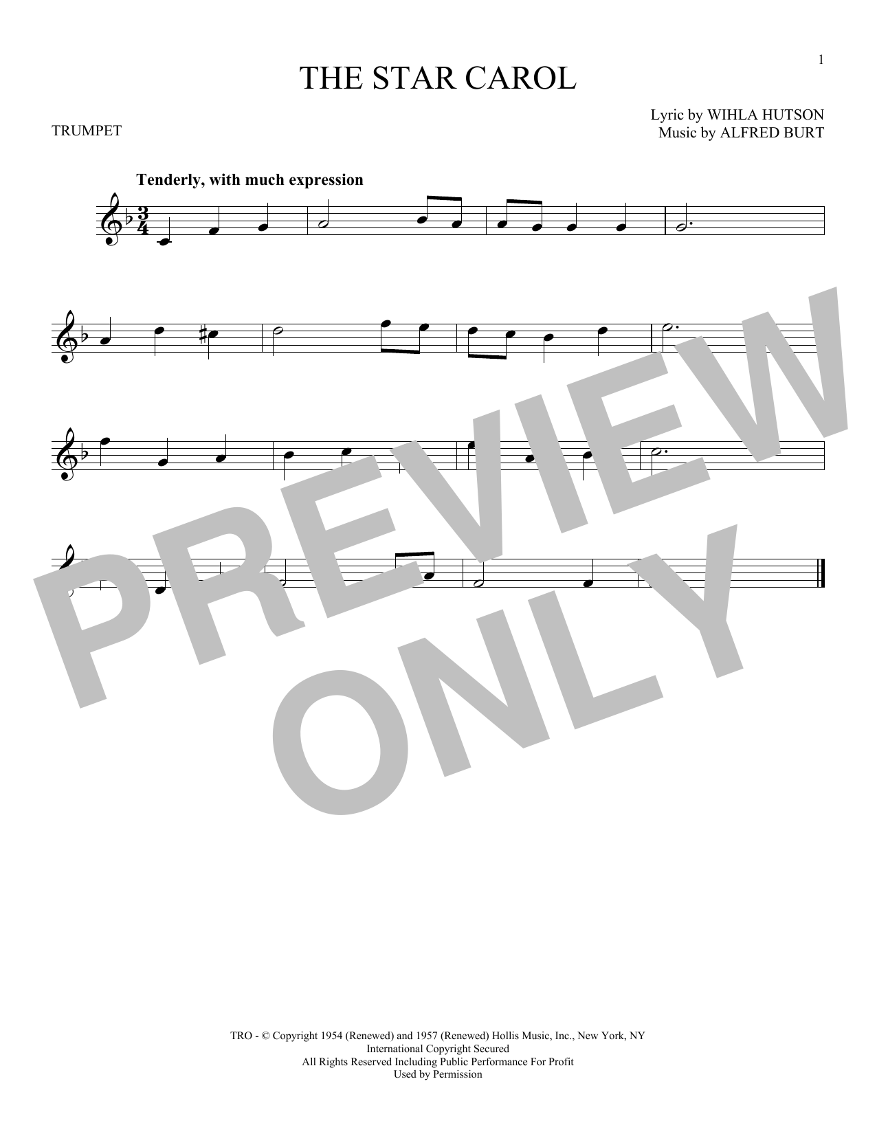 Alfred Burt The Star Carol Sheet Music Notes & Chords for Violin - Download or Print PDF