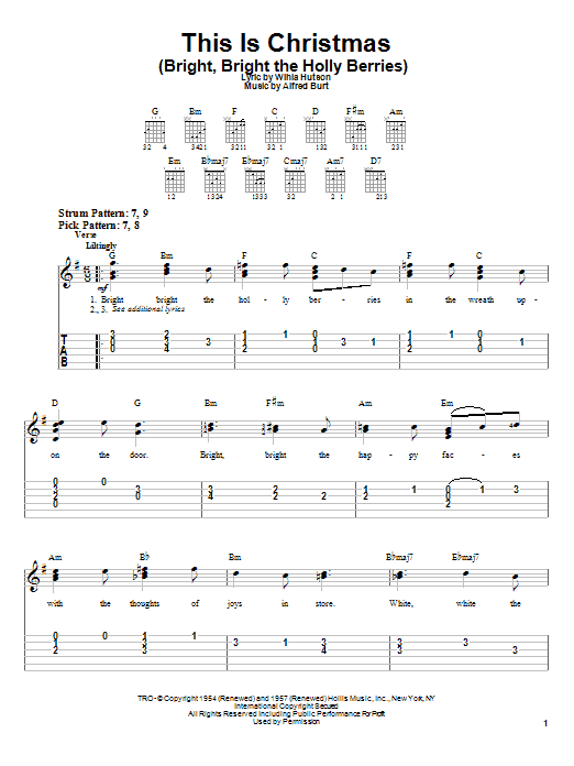 Alfred Burt This Is Christmas (Bright, Bright The Holly Berries) Sheet Music Notes & Chords for Piano & Vocal - Download or Print PDF