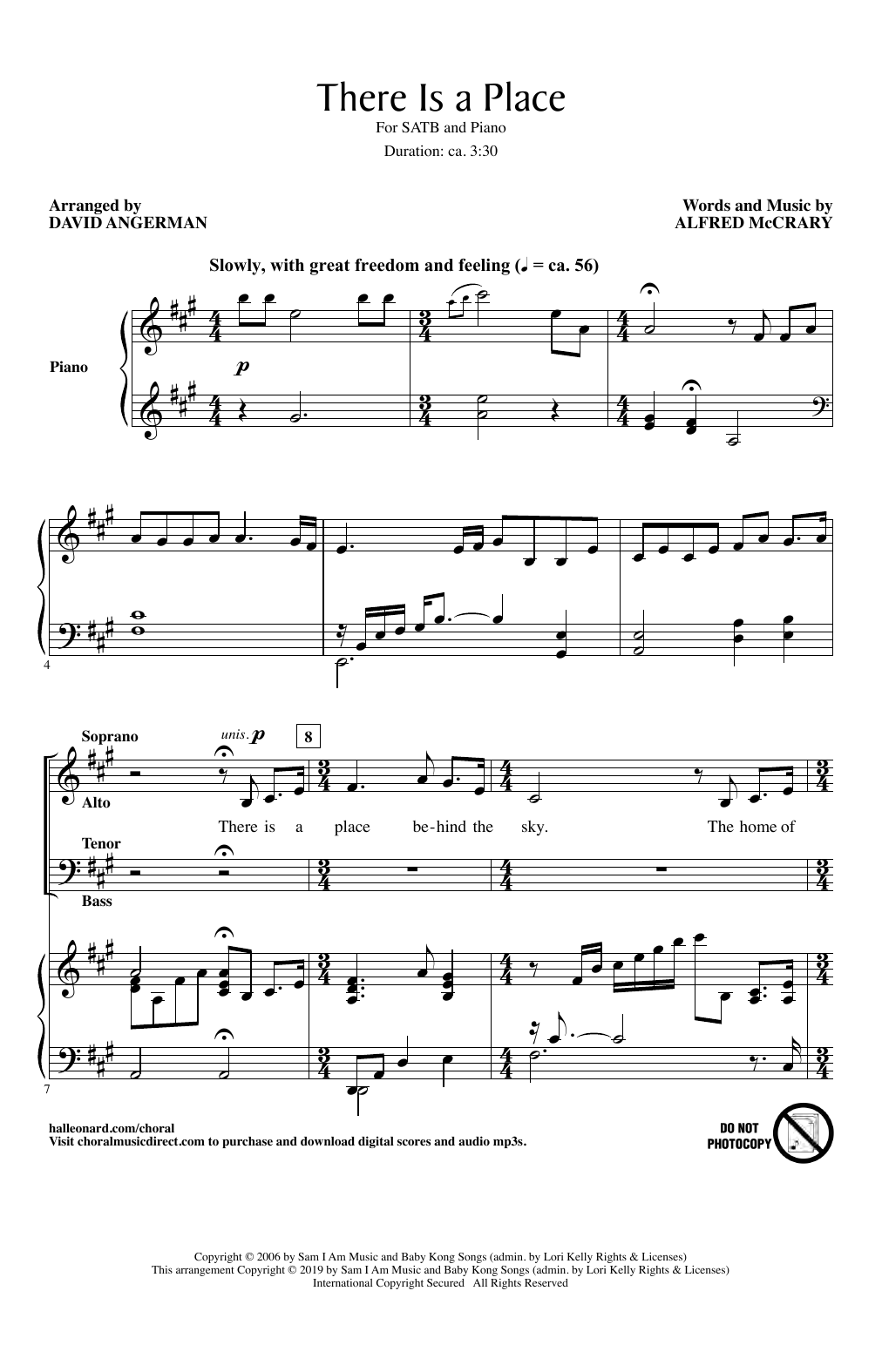 Alfred McCrary There Is A Place (arr. David Angerman) Sheet Music Notes & Chords for SATB Choir - Download or Print PDF