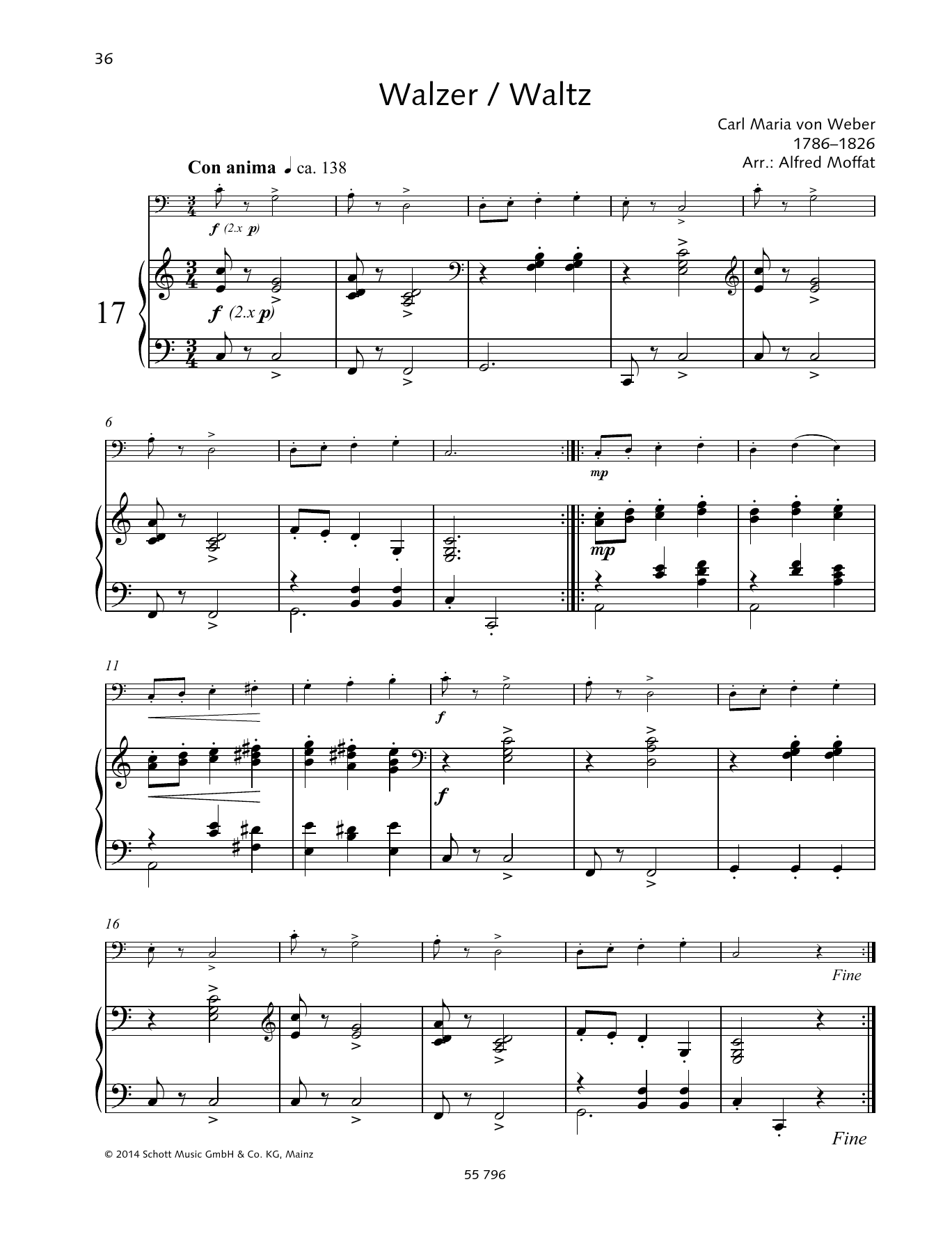 Alfred Moffat Waltz Sheet Music Notes & Chords for String Solo - Download or Print PDF