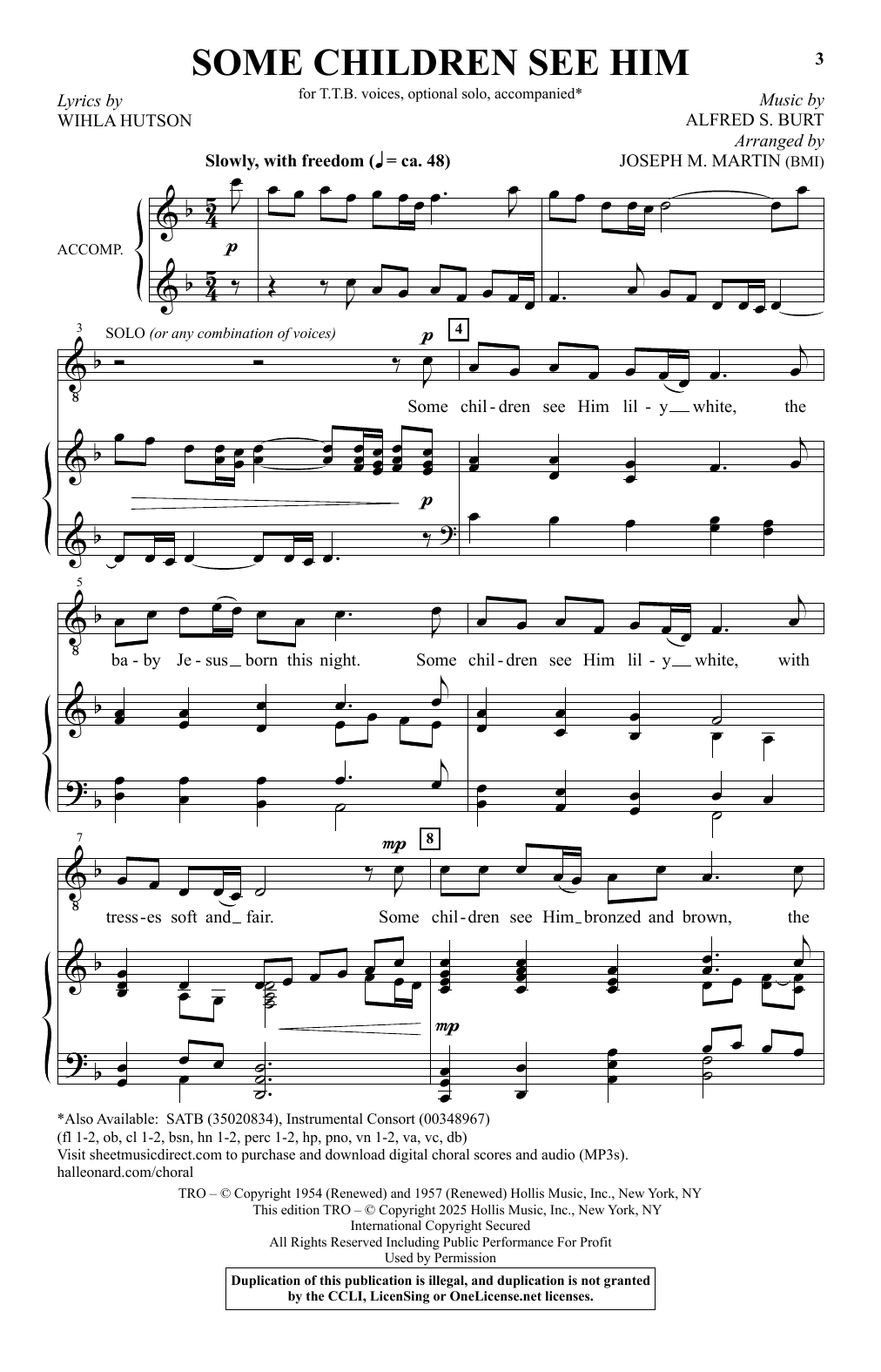 Alfred S. Burt Some Children See Him (arr. Joseph M. Martin) Sheet Music Notes & Chords for TTB Choir - Download or Print PDF Alfred S. Burt Some Children See Him (arr. Joseph M. Martin) Sheet Music Notes & Chords for TTB Choir - Download or Print PDF