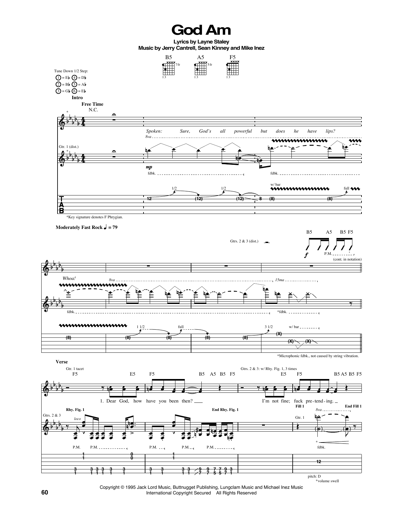 Alice In Chains God Am Sheet Music Notes & Chords for Guitar Tab - Download or Print PDF