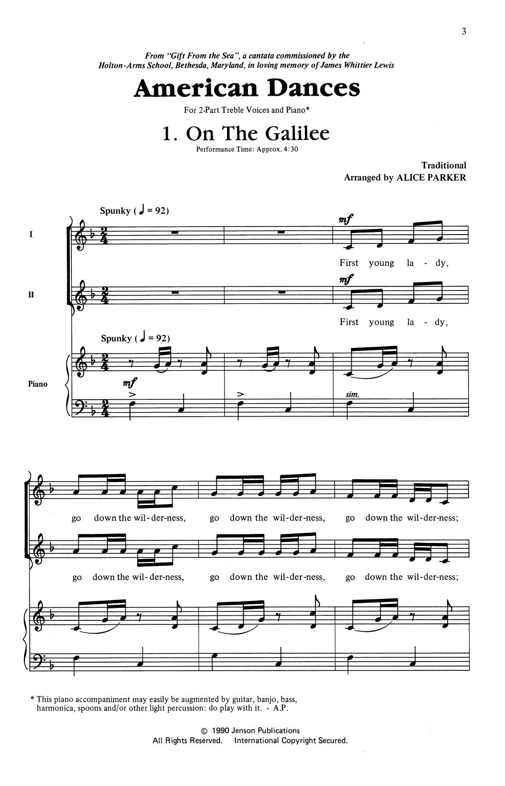 Alice Parker American Dances (Collection) Sheet Music Notes & Chords for 2-Part Choir - Download or Print PDF