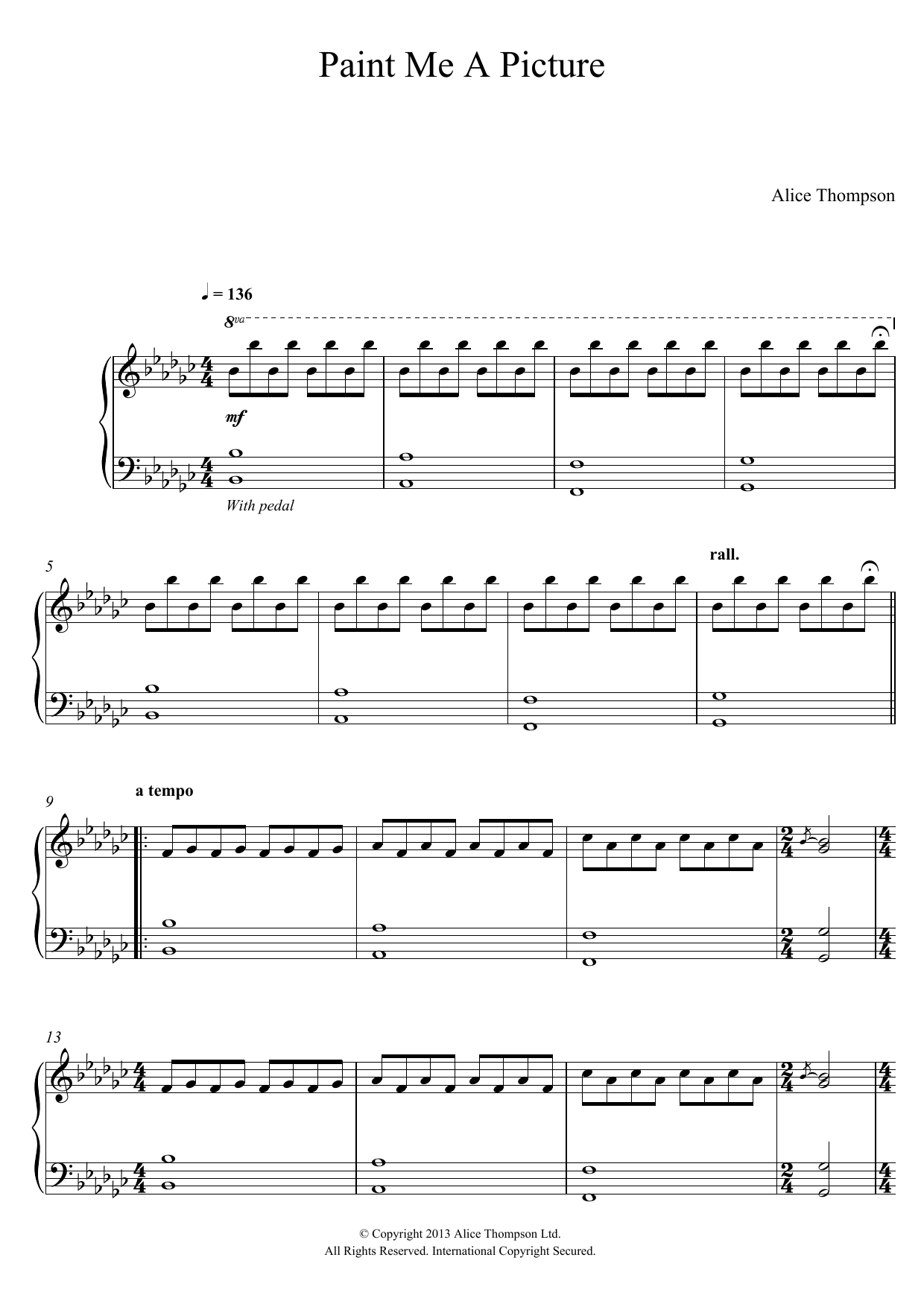 Alice Thompson Paint Me A Picture Sheet Music Notes & Chords for Piano - Download or Print PDF