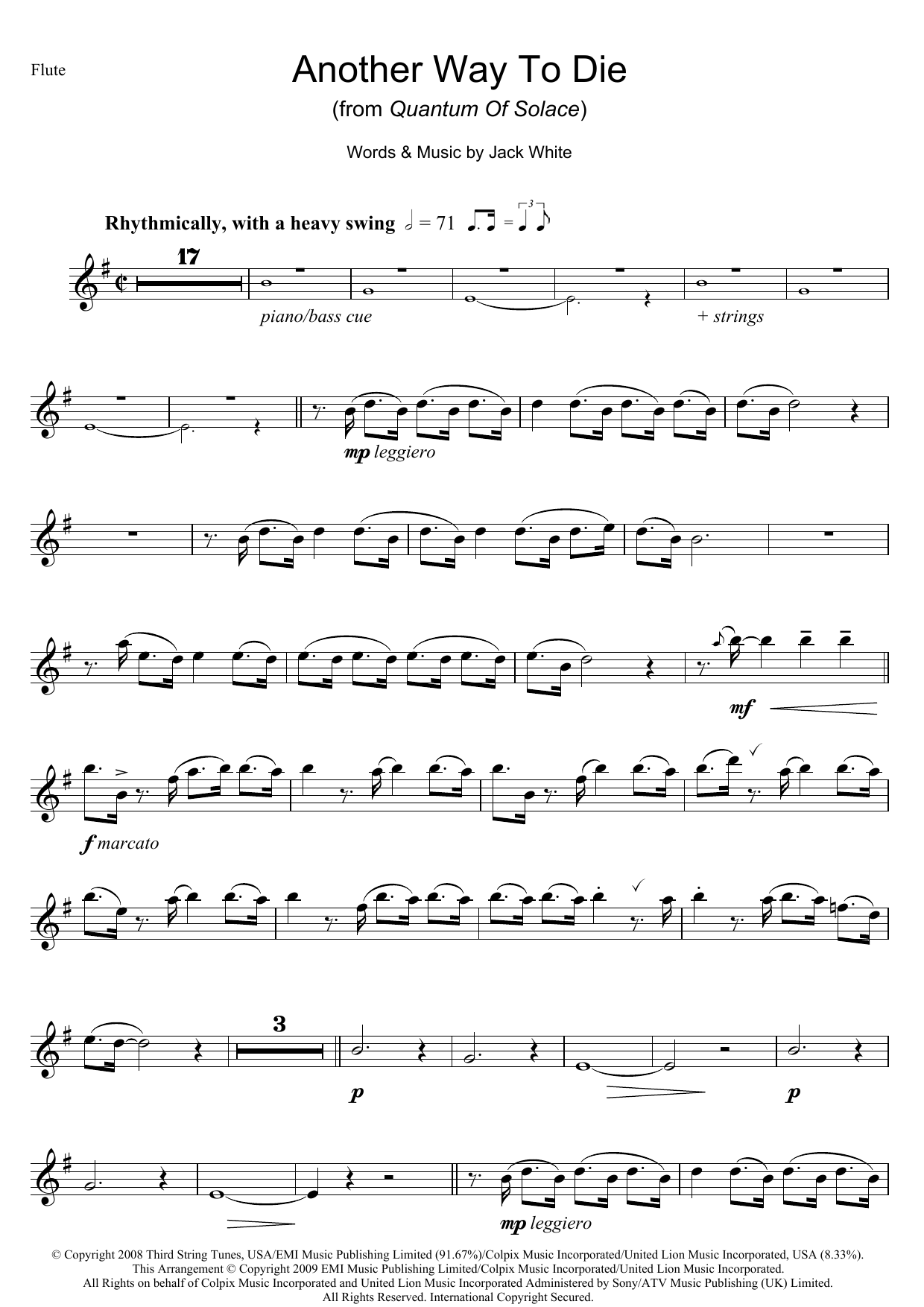 Alicia Keys Another Way To Die Sheet Music Notes & Chords for Alto Saxophone - Download or Print PDF