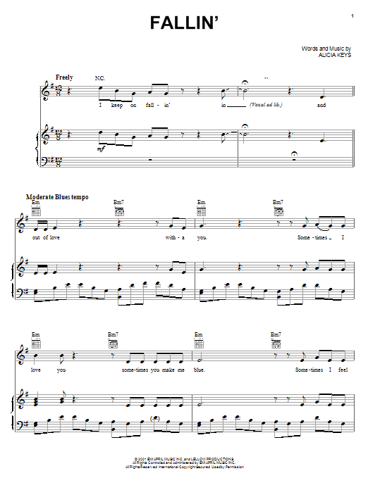 Alicia Keys Fallin' Sheet Music Notes & Chords for Violin - Download or Print PDF