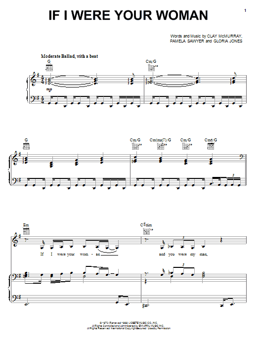 Gladys Knight & The Pips If I Were Your Woman Sheet Music Notes & Chords for Piano, Vocal & Guitar (Right-Hand Melody) - Download or Print PDF